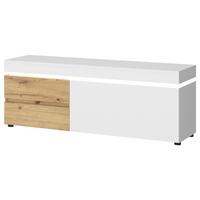 TV-Element Luci Weiß Eiche Artisan/Weiß - Schwarz/Eiche Artisan, Trend, Holzwerkstoff (150,4/56,7/48cm) - MID.YOU