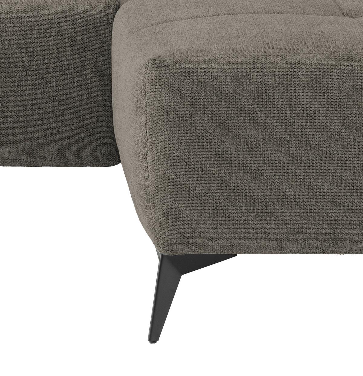 Ecksofa mit USB Anschluss Sano, Graubraun,s: 258x180 cm - Graubraun/Schwarz, MODERN, Textil (258/180cm) - Livetastic