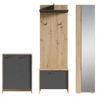 Garderobe Ben Eiche Artisan/ Anthrazit B: 40 Cm - Anthrazit/Eiche Artisan, Design, Holzwerkstoff (40/184/35cm) - MID.YOU