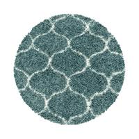 Webteppich Blau Naturfaser Salsa Ø 200 cm - Blau, Design, Textil (200cm)
