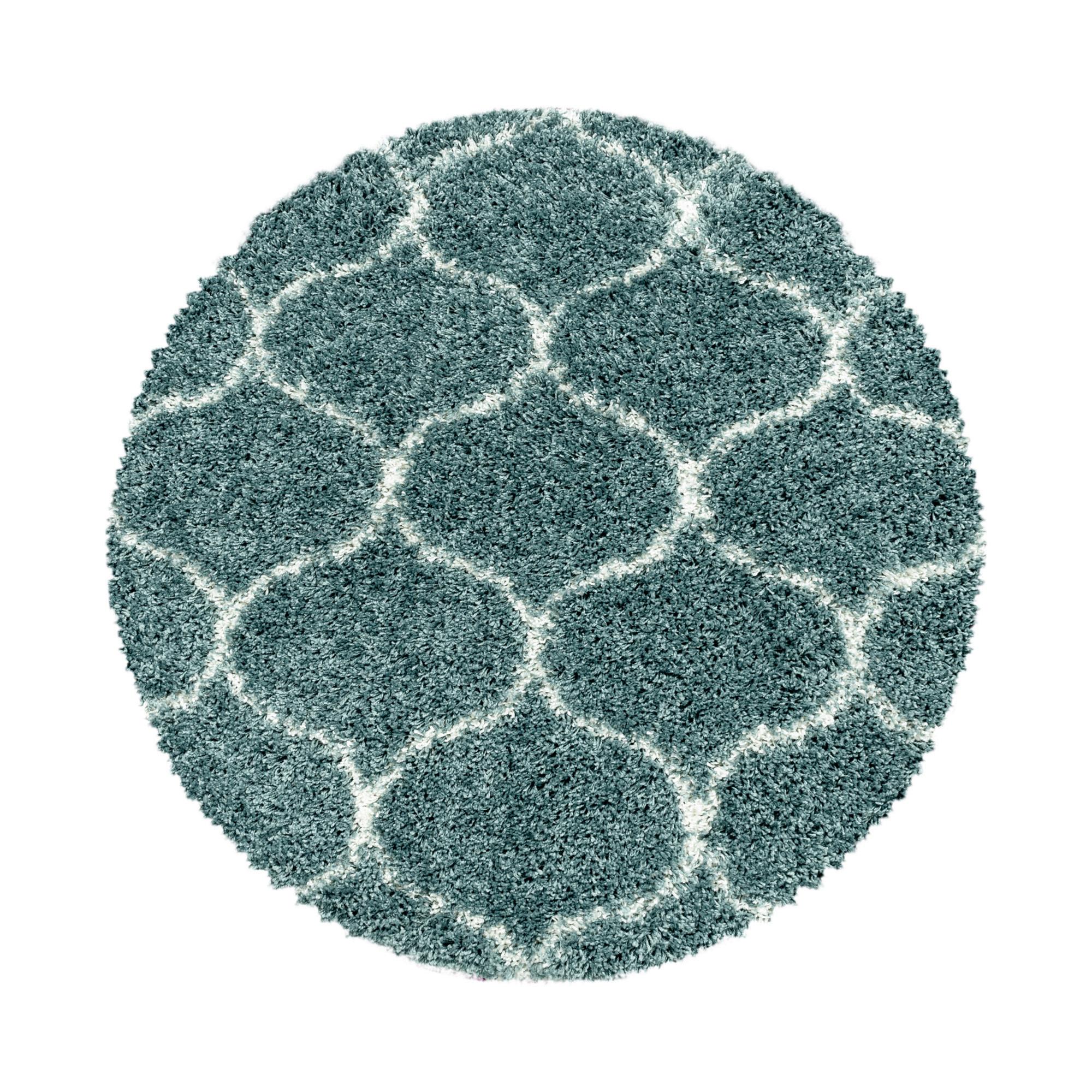 Webteppich Blau Naturfaser Salsa Ø 200 cm