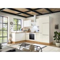Eckküche mit Geräten 310x170 cm Weiß/Eiche Dekor, Modern - Weiß Hochglanz/Weiß, LIFESTYLE, Holzwerkstoff (170/310cm) - Respekta
