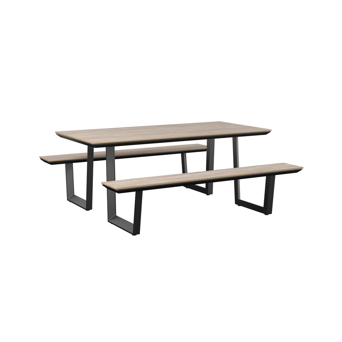 Gartenset Triest - Anthrazit/Beige, MODERN, Kunststoff/Metall (190/75/182cm) - Beldano