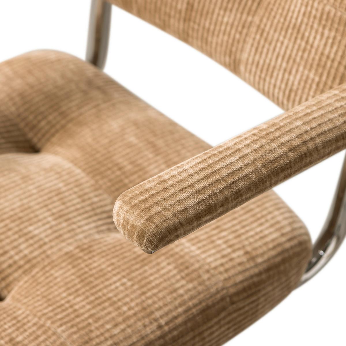 Drehstuhl Kova Sandfarben B: 54cm - Sandfarben/Chromfarben, MODERN, Kunststoff/Textil (54/87/60cm) - Livetastic