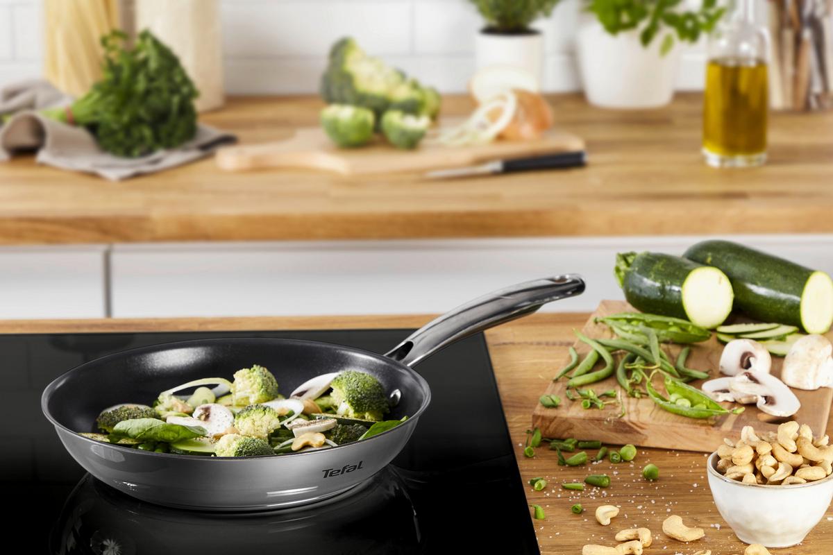 Bratpfanne Duetto D: 24 cm - Edelstahlfarben, Basics, Metall (24cm) - Tefal