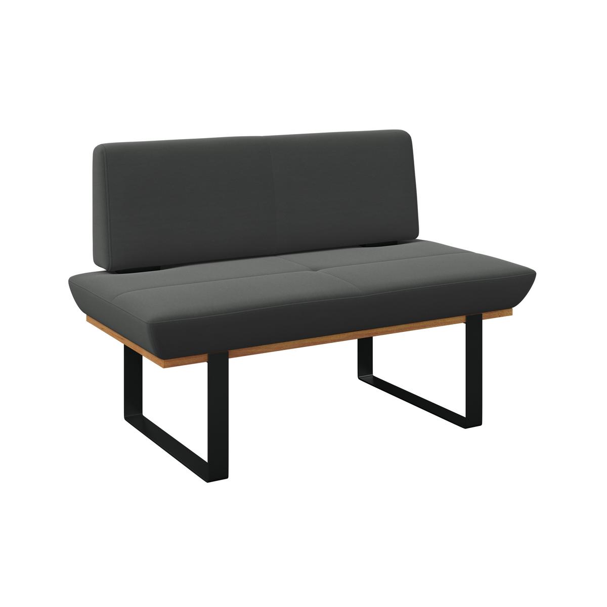 Sitzbank Tristan Webstoff anthrazit, B: 130cm - Anthrazit/Schwarz, MODERN, Holz/Textil (130/48/90cm) - James Wood
