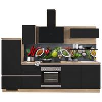 Konyhablokk Moon - tölgyfa színű/fekete, Design, faalapú anyag (300cm) - Express