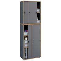 Schuhschrank Salia Anthrazit/Honigeiche B: 60 cm - Honigeiche/Anthrazit, Design, Holzwerkstoff (60/183/37cm) - MID.YOU