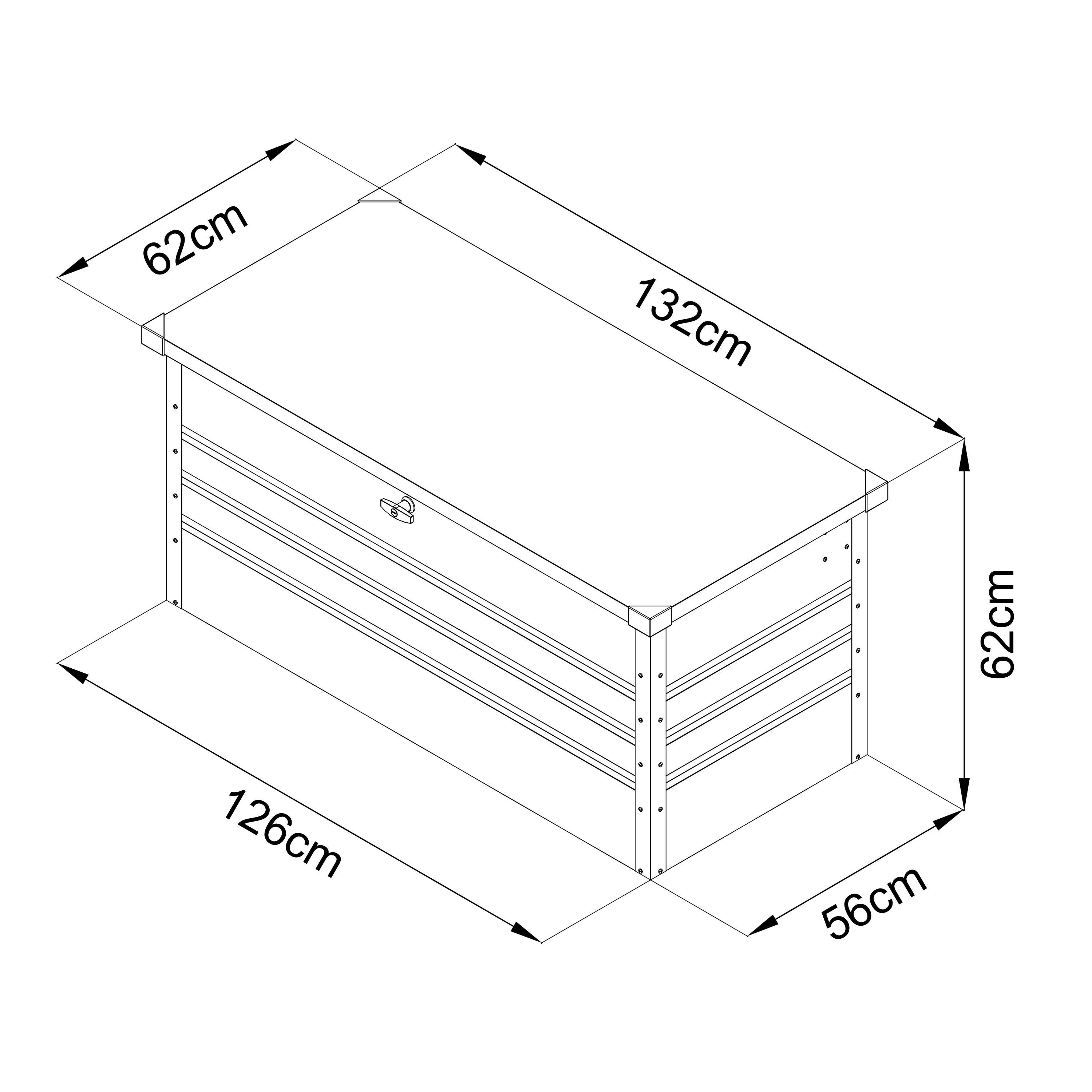 Kissenbox Metall Grau - Anthrazit, Basics, Metall (132/60/62cm) - Ambia Garden