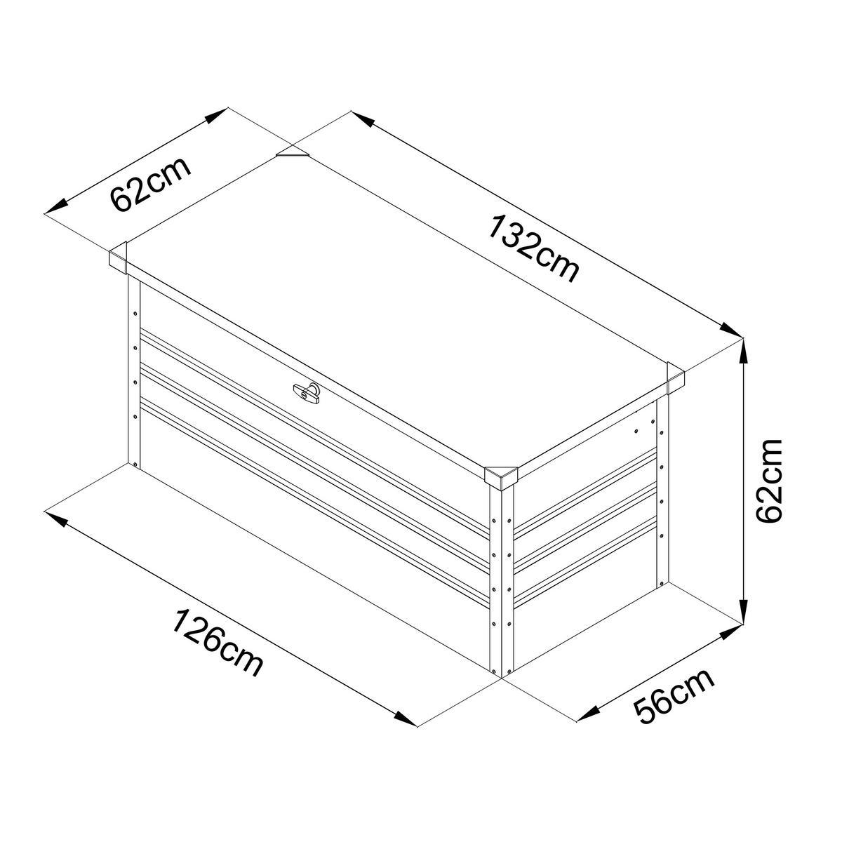 Kissenbox Metall Grau - Anthrazit, Basics, Metall (132/60/62cm) - Ambia Garden
