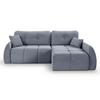 Ecksofa Sancho Long Blaugrau S: 255x155cm - Blaugrau/Schwarz, Basics, Holz/Textil (255/155cm) - MID.YOU