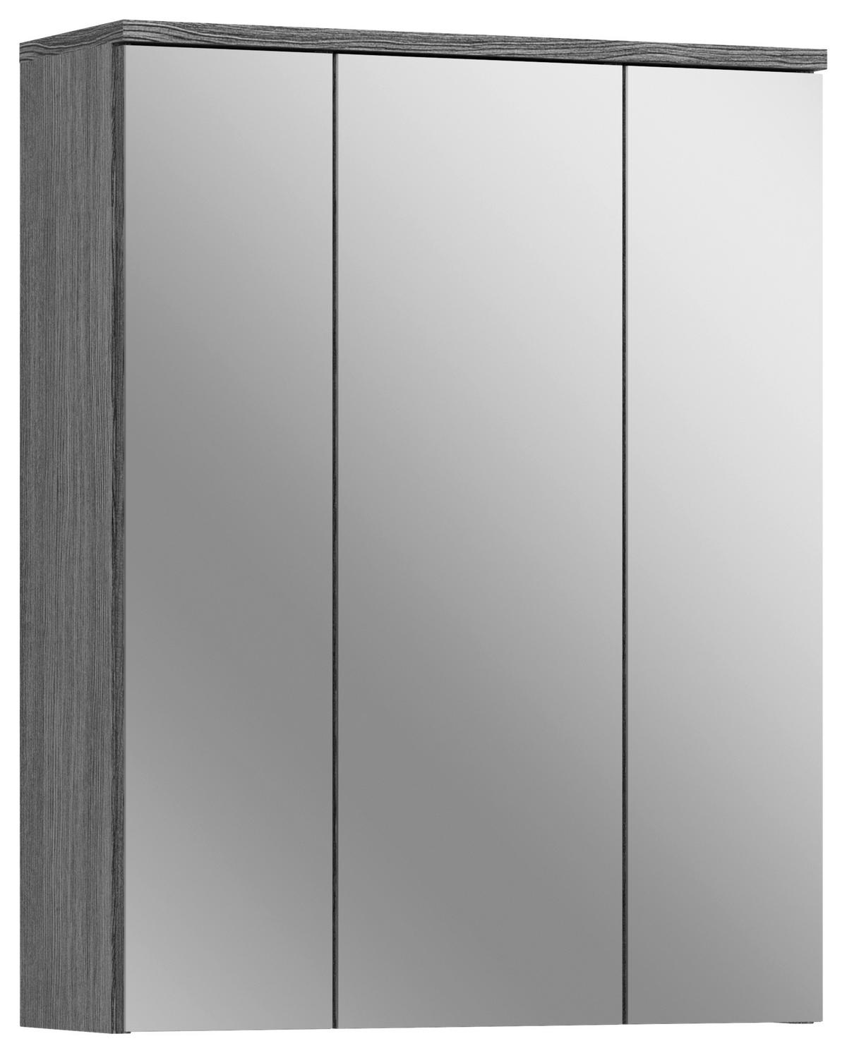 Spiegelschrank Blake 3-Türig B: 60 Cm - Grau, MODERN, Glas/Holzwerkstoff (60/77/21cm) - MID.YOU