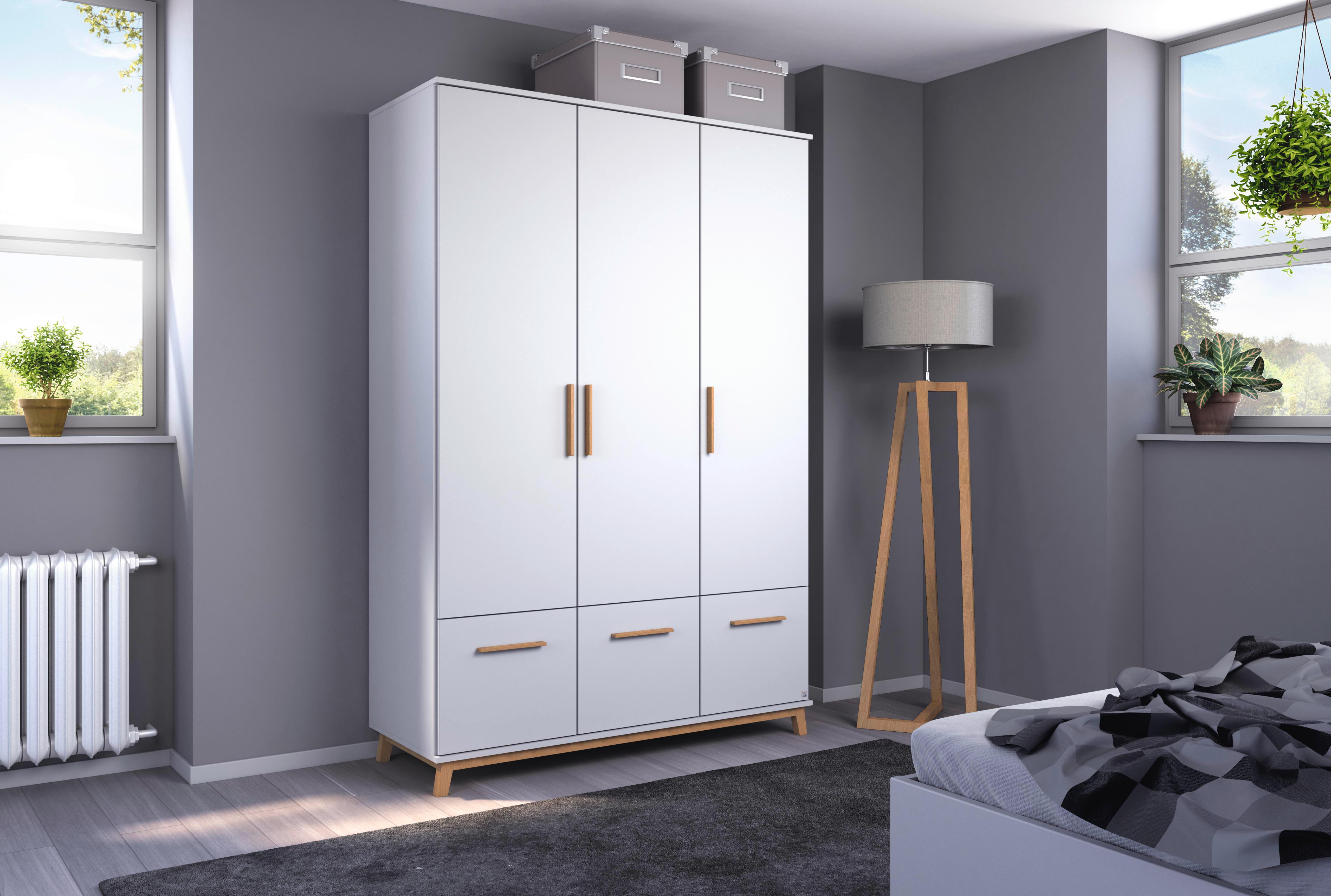 Drehtürenschrank 136 cm Carlsson Weiß - Weiß, Basics, Holzwerkstoff (136/203/53cm) - Rauch Möbel