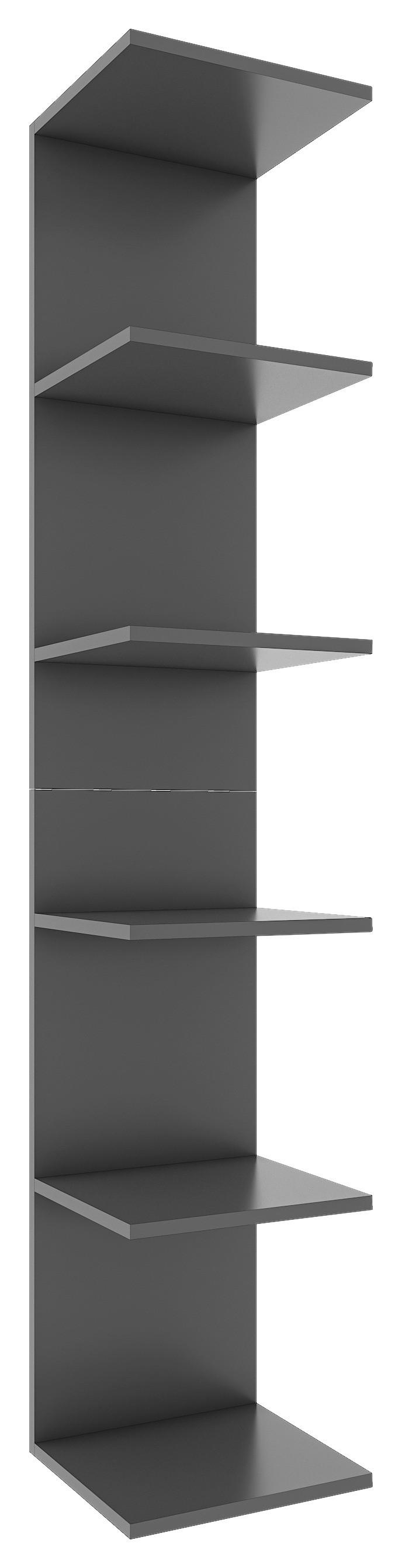 Regál Lazas š: 35 cm, antracitový - antracitová, Modern, kompozitné drevo (35/180/30cm) - MID.YOU