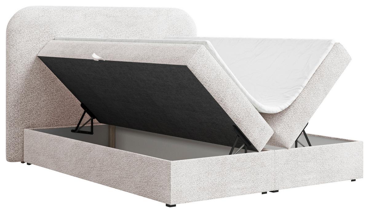 BOXBETT London Elfenbein 160x200cm - Elfenbein/Schwarz, MODERN, Holz/Kunststoff (160/200cm) - MID.YOU