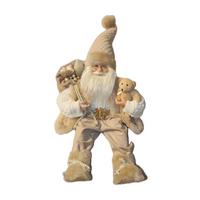 Weihnachtsmann Walther - Hellbraun/Beige, KONVENTIONELL, Kunststoff/Textil (21/12/50cm) - Luca Bessoni
