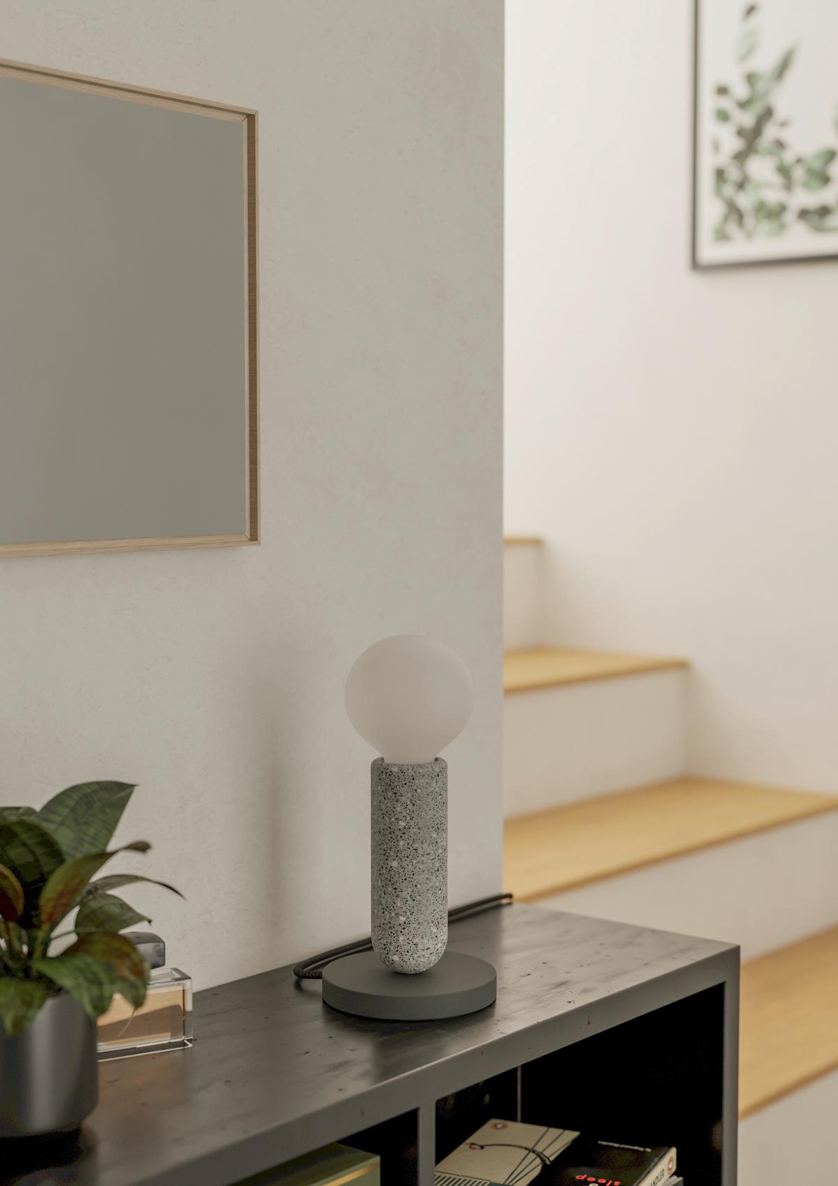 Tischleuchte 39835* Giaconecchia - Anthrazit/Grau, Basics, Stein/Metall (5,5/17,5cm) - Eglo