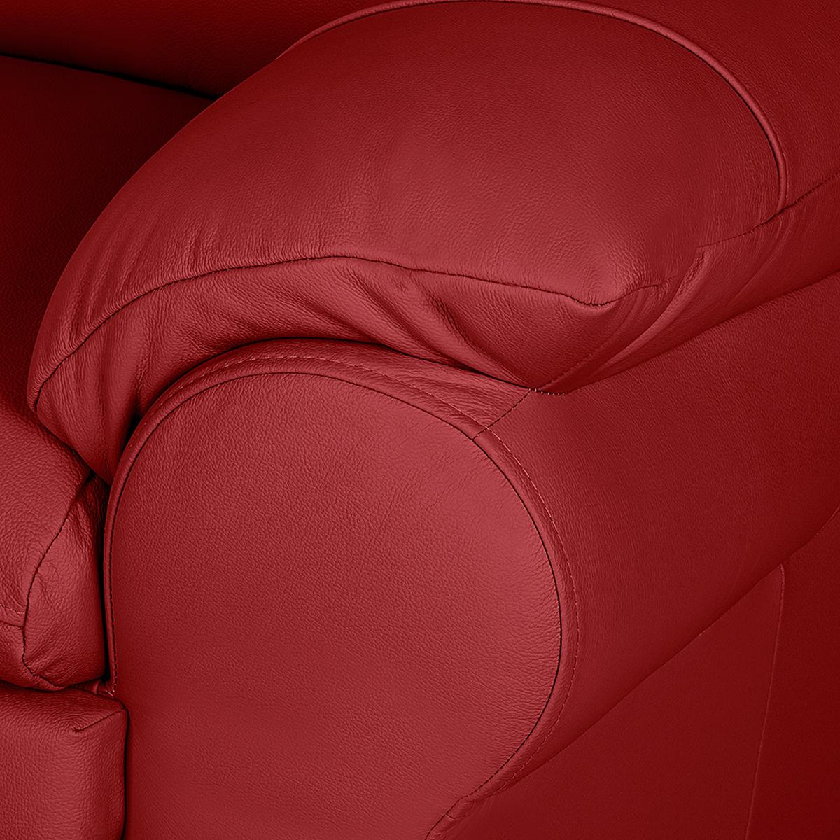 Sessel Oslo Rot B: 105 Cm - Rot/Schwarz, Design, Leder (105/92/85cm) - Livetastic