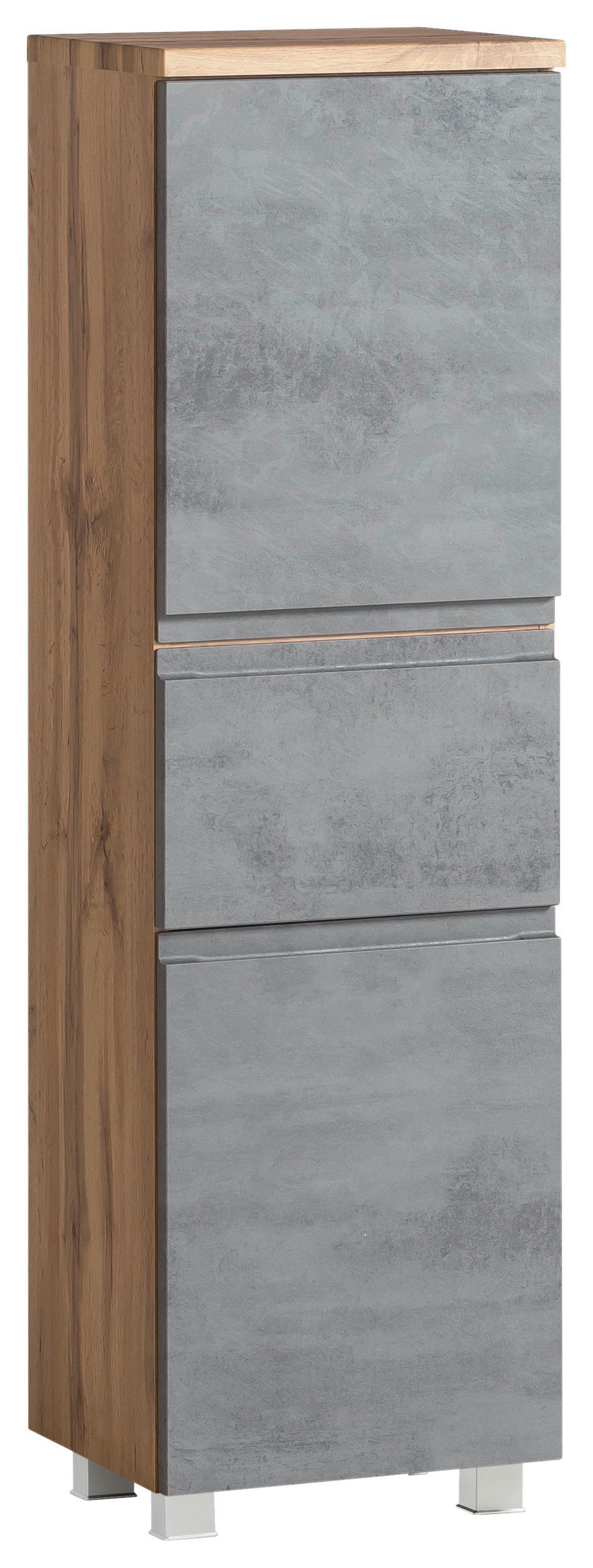 Midischrank Varese B: 40 Cm Hellgrau/eiche Wotan - Eiche Wotan/Hellgrau, MODERN, Holzwerkstoff (40/130/35cm) - Held