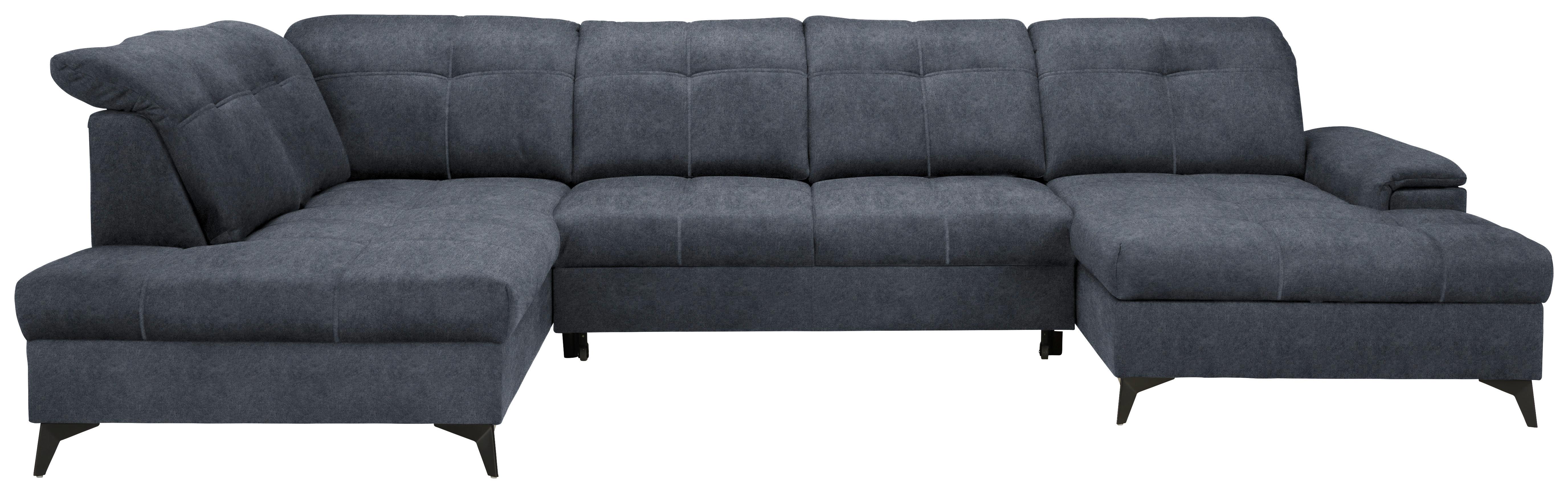 Sedacia súprava U SIERRA, ľavá, grafitová CLOUD - čierna/grafitová, Modern, kov/textil (230/364/181cm) - Mömax
