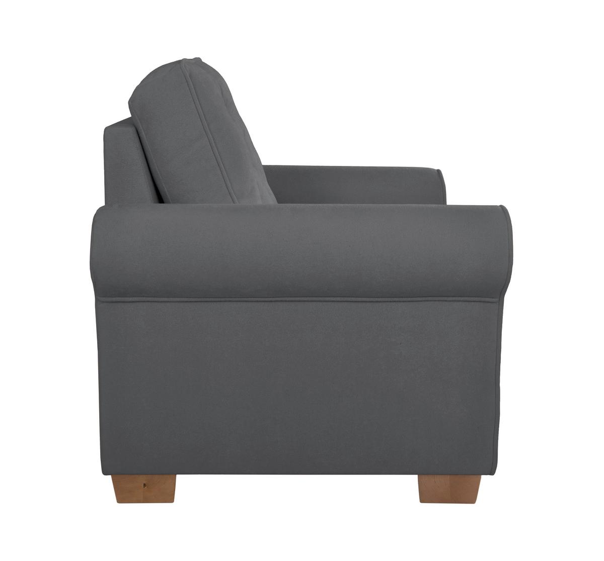 Sessel Arles, Dunkelgrau 120 B: 93 Cm - Dunkelgrau/Buchefarben, Design, Textil (93/89/82cm) - MID.YOU