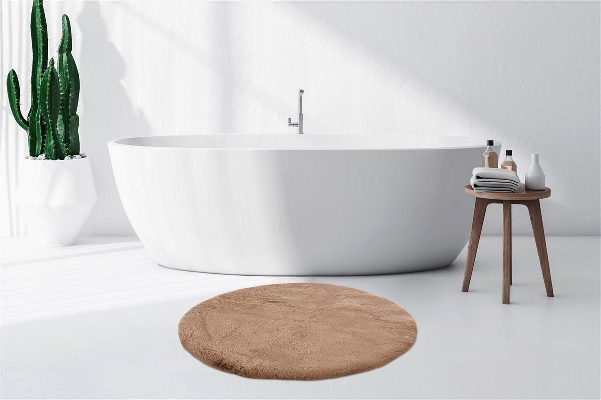 Hochflorteppich Rabbit Beige, D: 100 Cm - Beige, KONVENTIONELL (100cm)