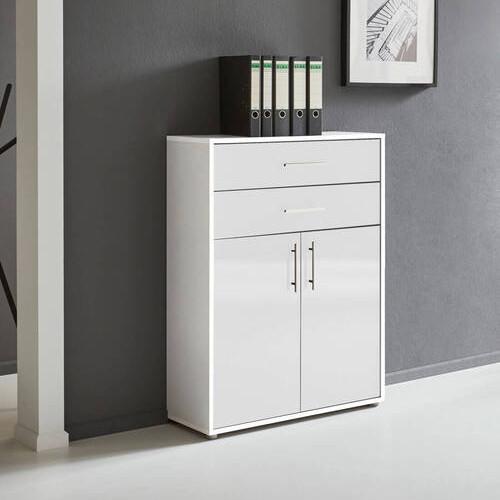 Office Edition B: 84,5 Cm Weiß - Weiß Hochglanz/Weiß, MODERN, Holzwerkstoff (84,5/114/33cm) - MID.YOU