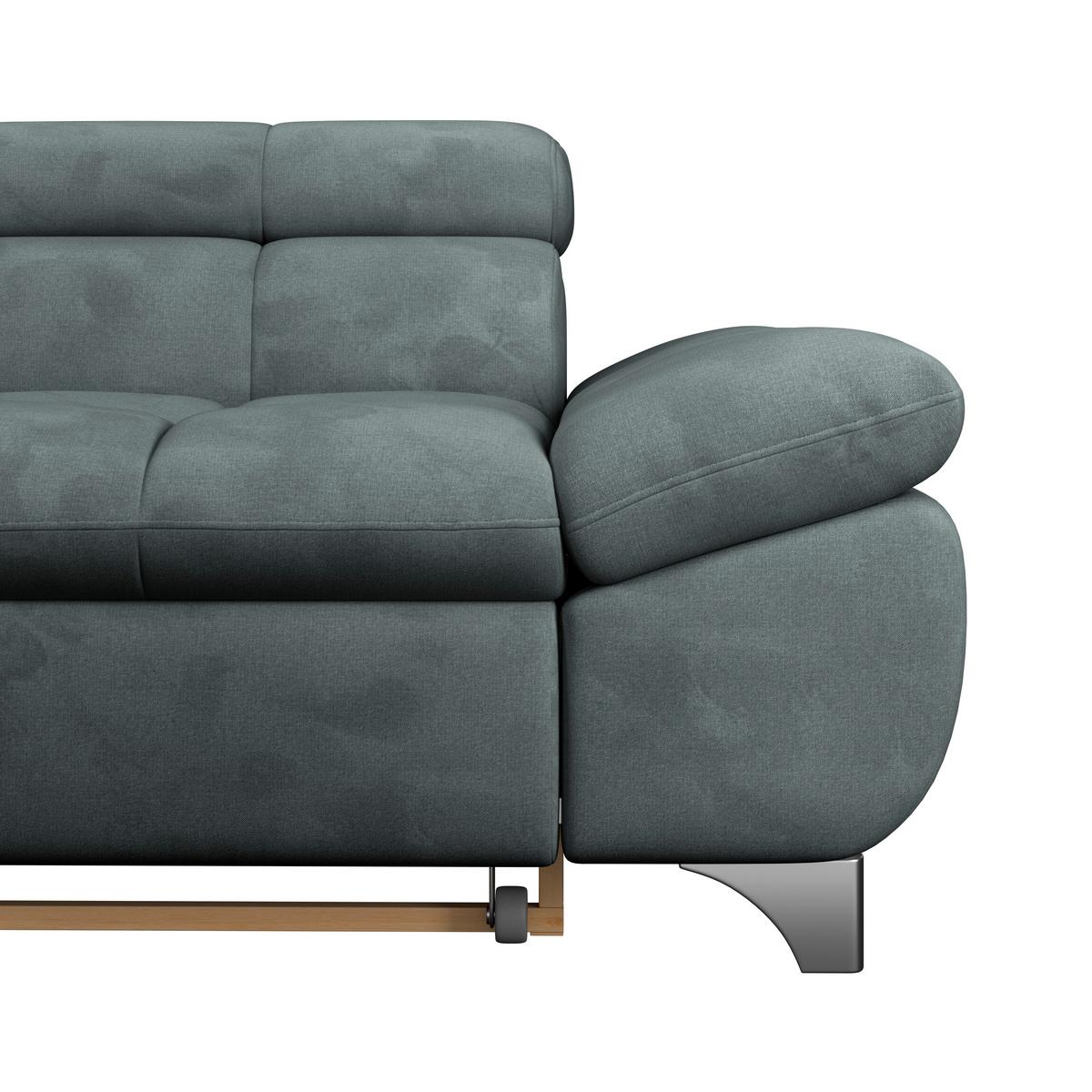 Ecksofa Gemini Grün, B: 234cm - Chromfarben/Mintgrün, KONVENTIONELL, Textil (234/312cm)
