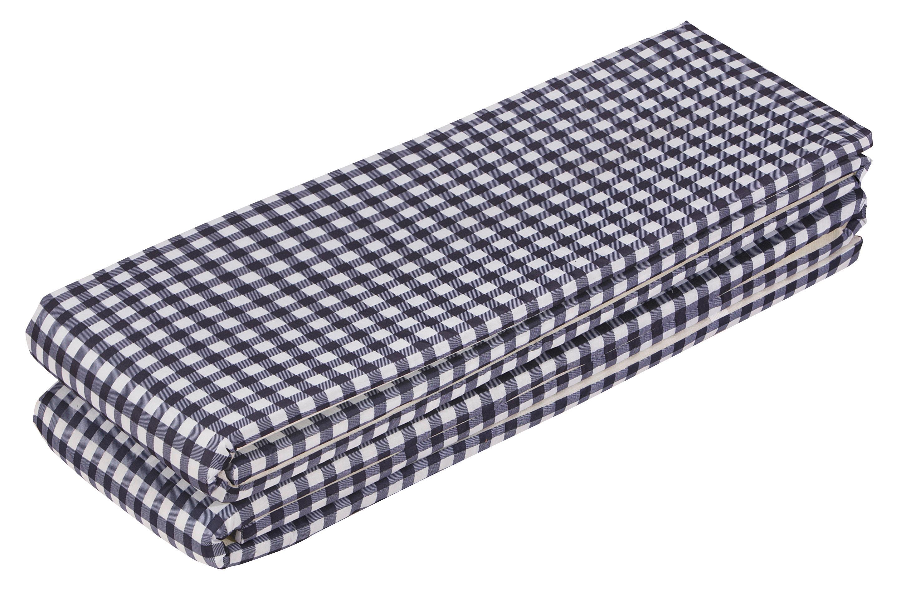 Auflage Für Bierbank 3er-set Adrian 220x25 Cm/240x70 Cm - Blau/Weiß, KONVENTIONELL, Textil - Ondega