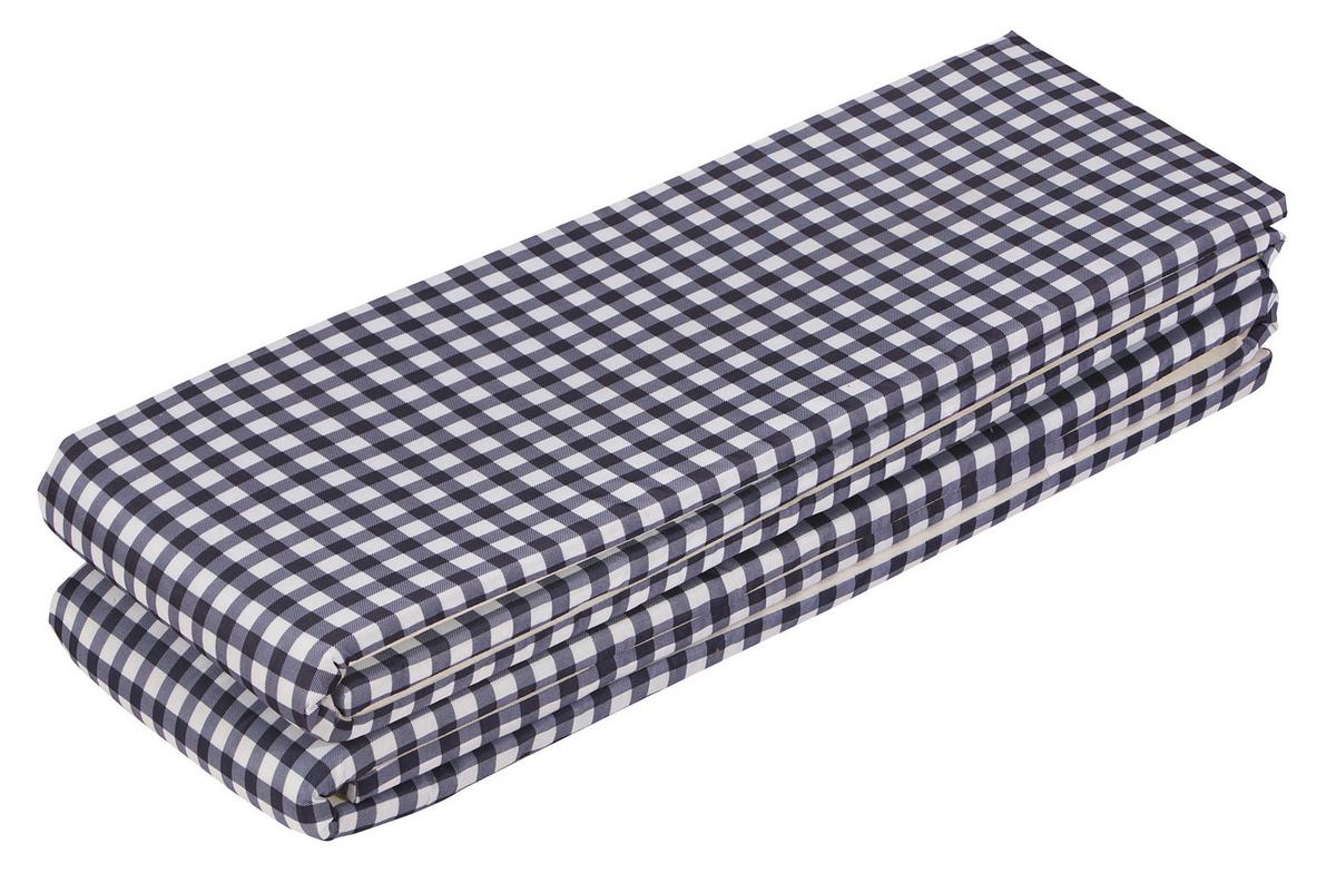 Auflage für Bierbank 3er-Set Adrian 220x25 cm/240x70 cm - Blau/Weiß, KONVENTIONELL, Textil - Ondega