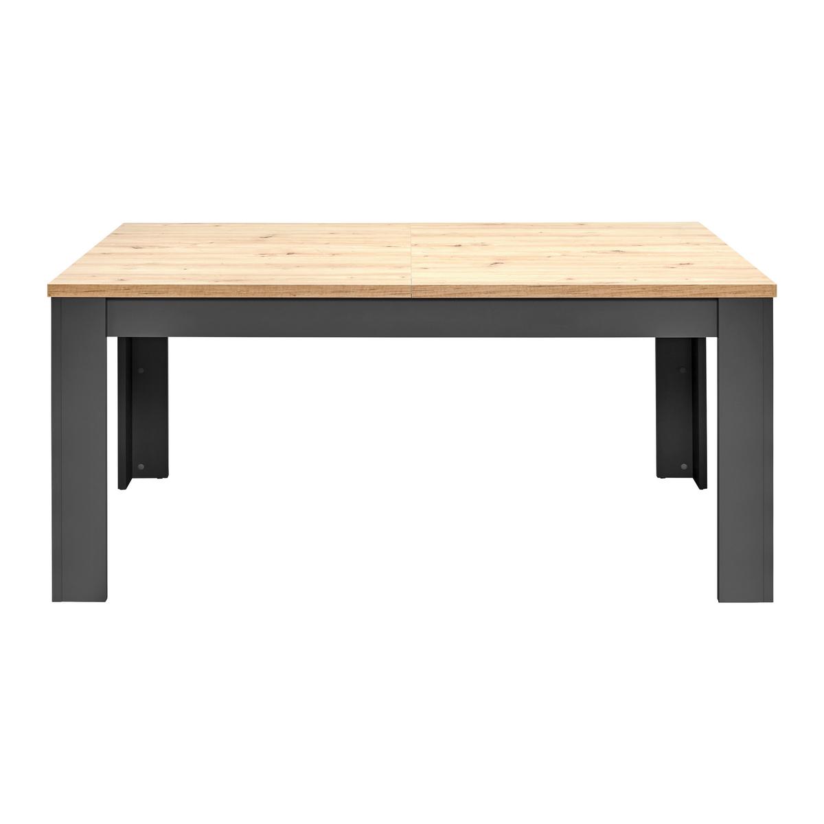 Rozkládací jídelní stůl Claudio š: 160-200cm - černá/tmavě šedá, Moderní, dřevo/kompozitní dřevo (160-200/90/76cm) - Bessagi Home