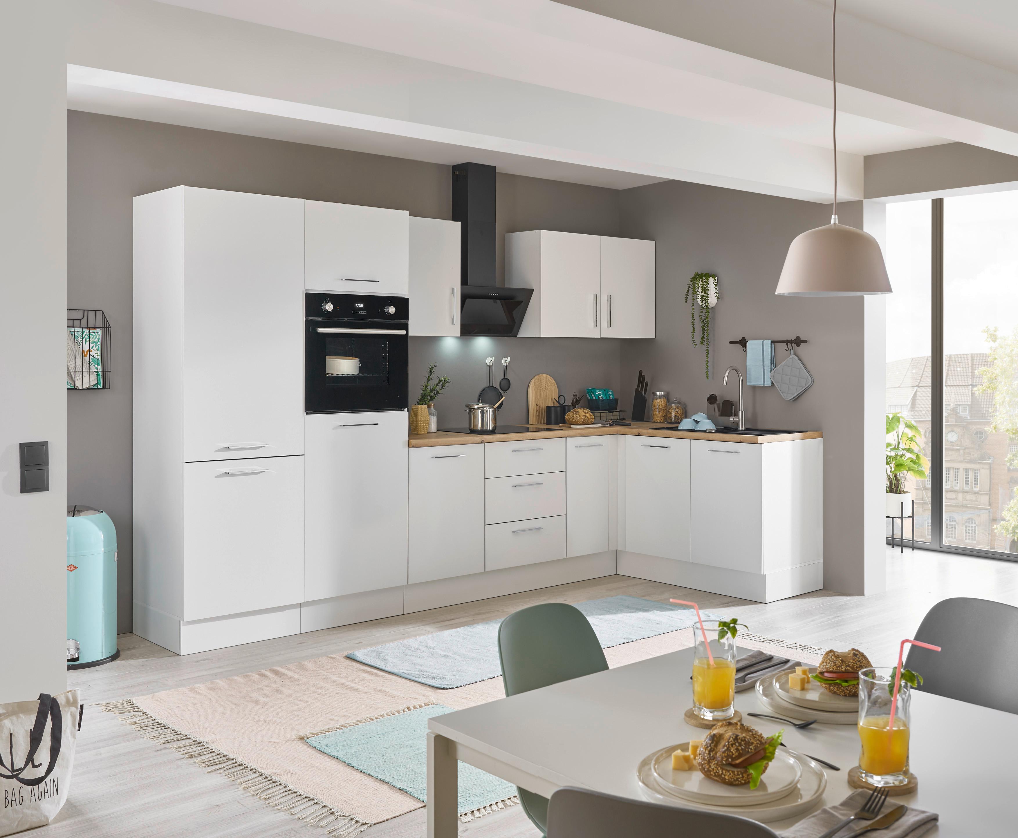 Eckküche Turin Weiß/Eiche Dekor 330x165 cm - Weiß/Eiche Artisan, Basics, Holzwerkstoff (330/165cm) - MID.YOU