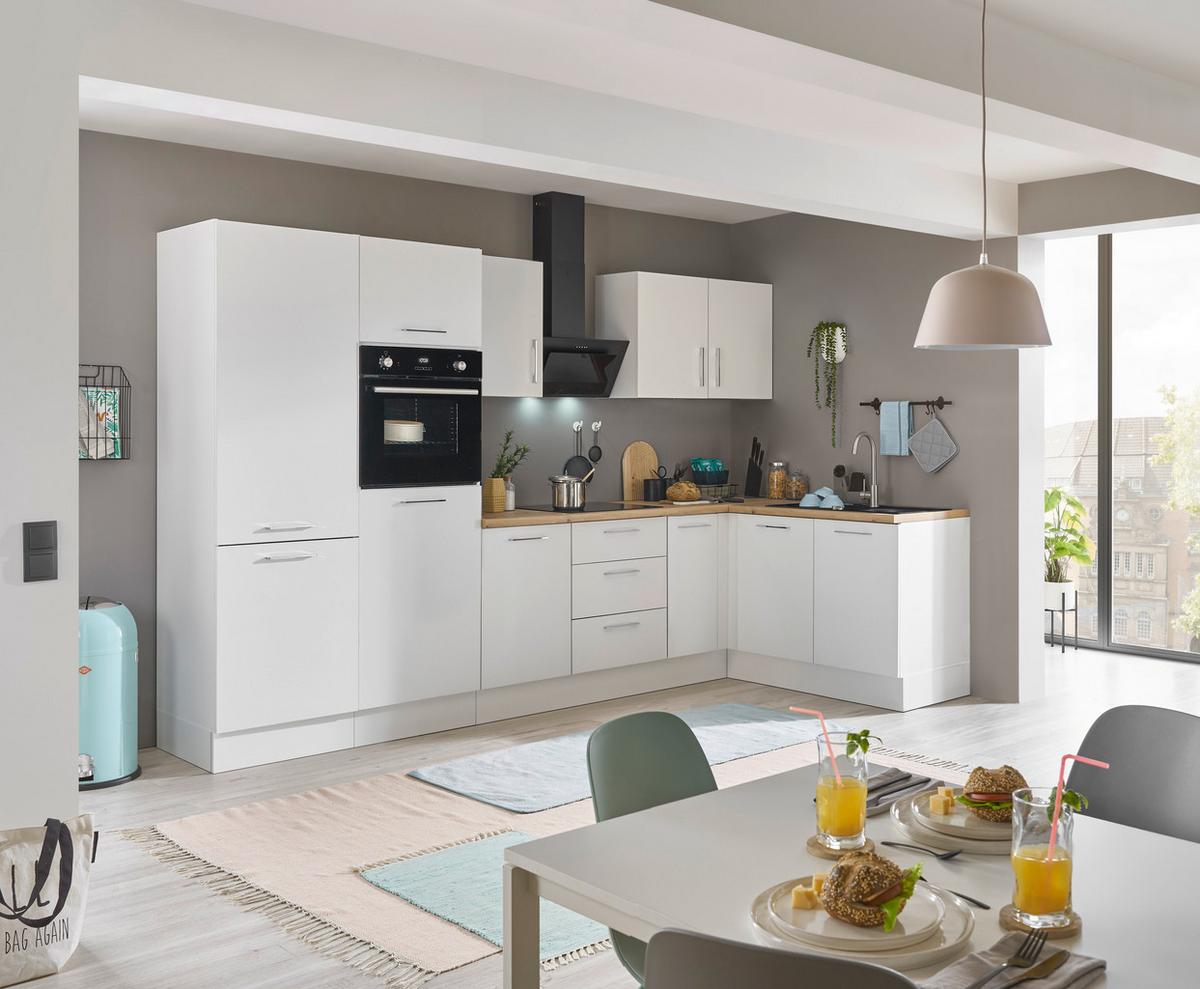 Eckküche Turin Weiß/Eiche Dekor 330x165 cm - Weiß/Eiche Artisan, Basics, Holzwerkstoff (330/165cm) - MID.YOU