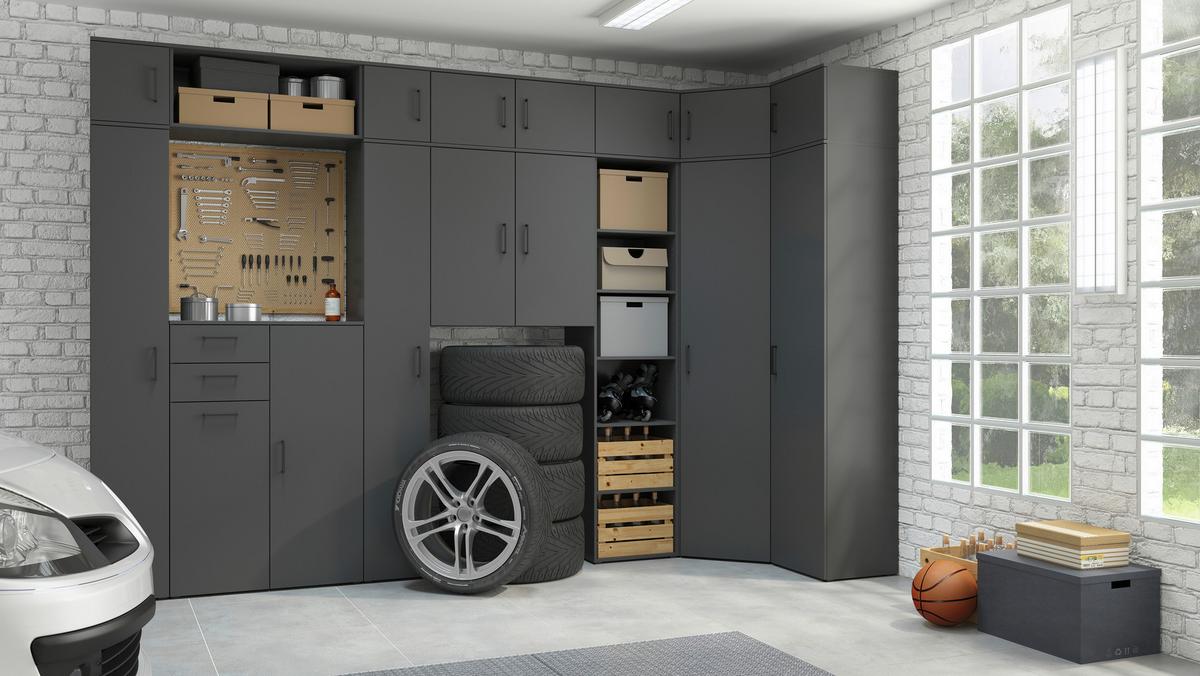 Komód Multistauraum - grafitszürke, Modern, faalapú anyag (80/83/52cm) - Carryhome