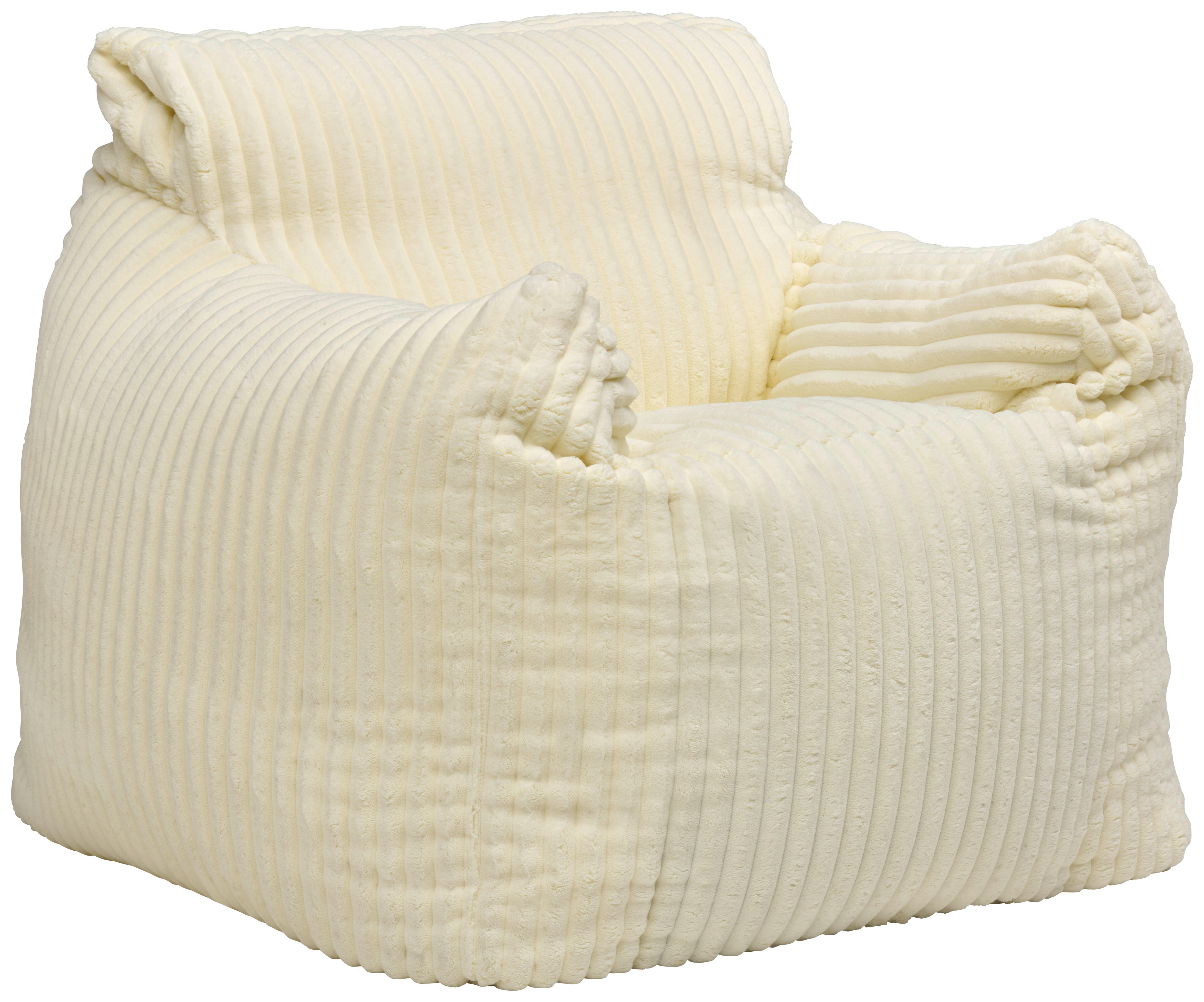 Sedací pytel VALLVIK, krémový manšestr MEGA - krémová, Design, textil (90/85/100cm)