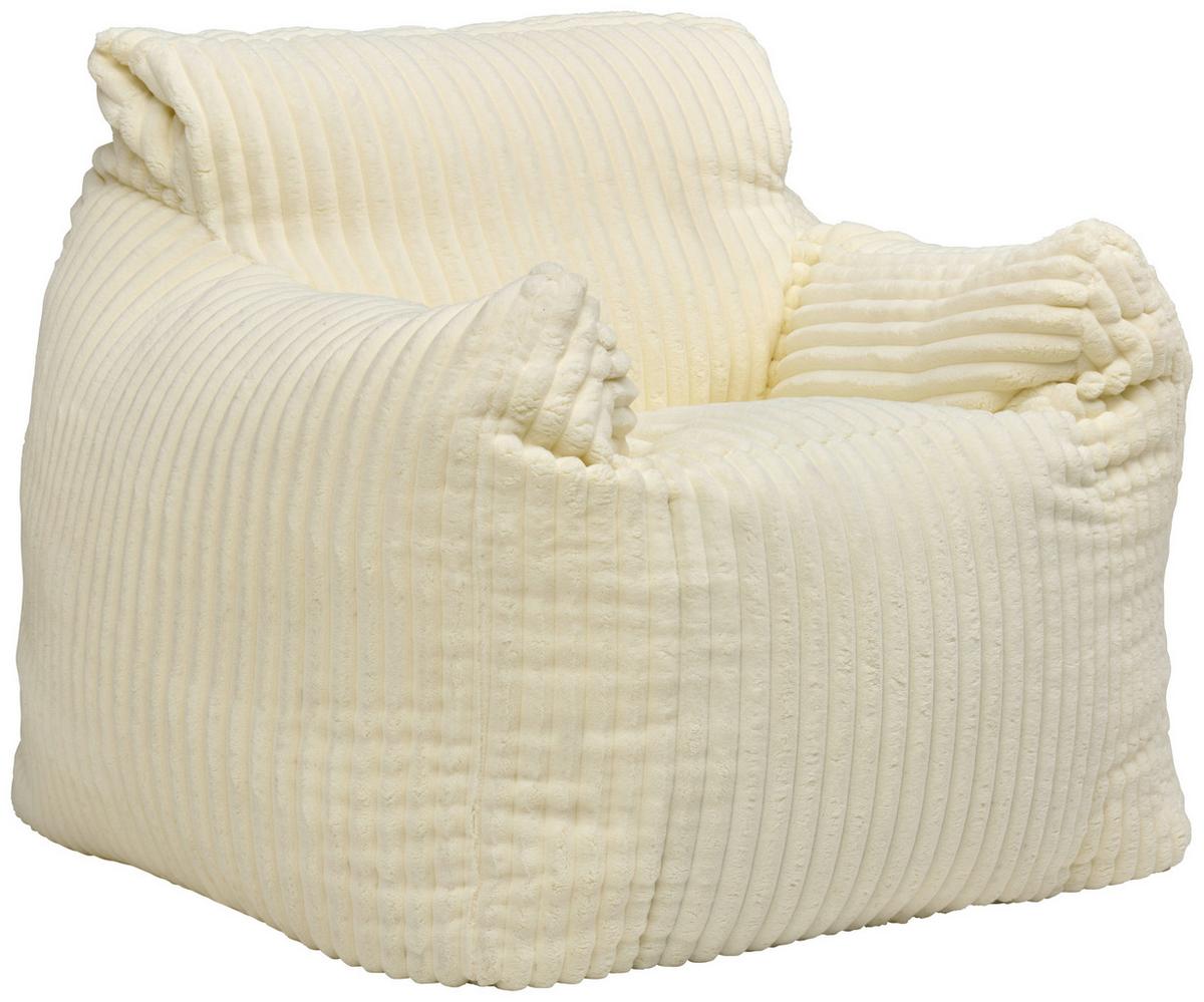 Sedací pytel VALLVIK, krémový manšestr MEGA - krémová, Design, textil (90/85/100cm)