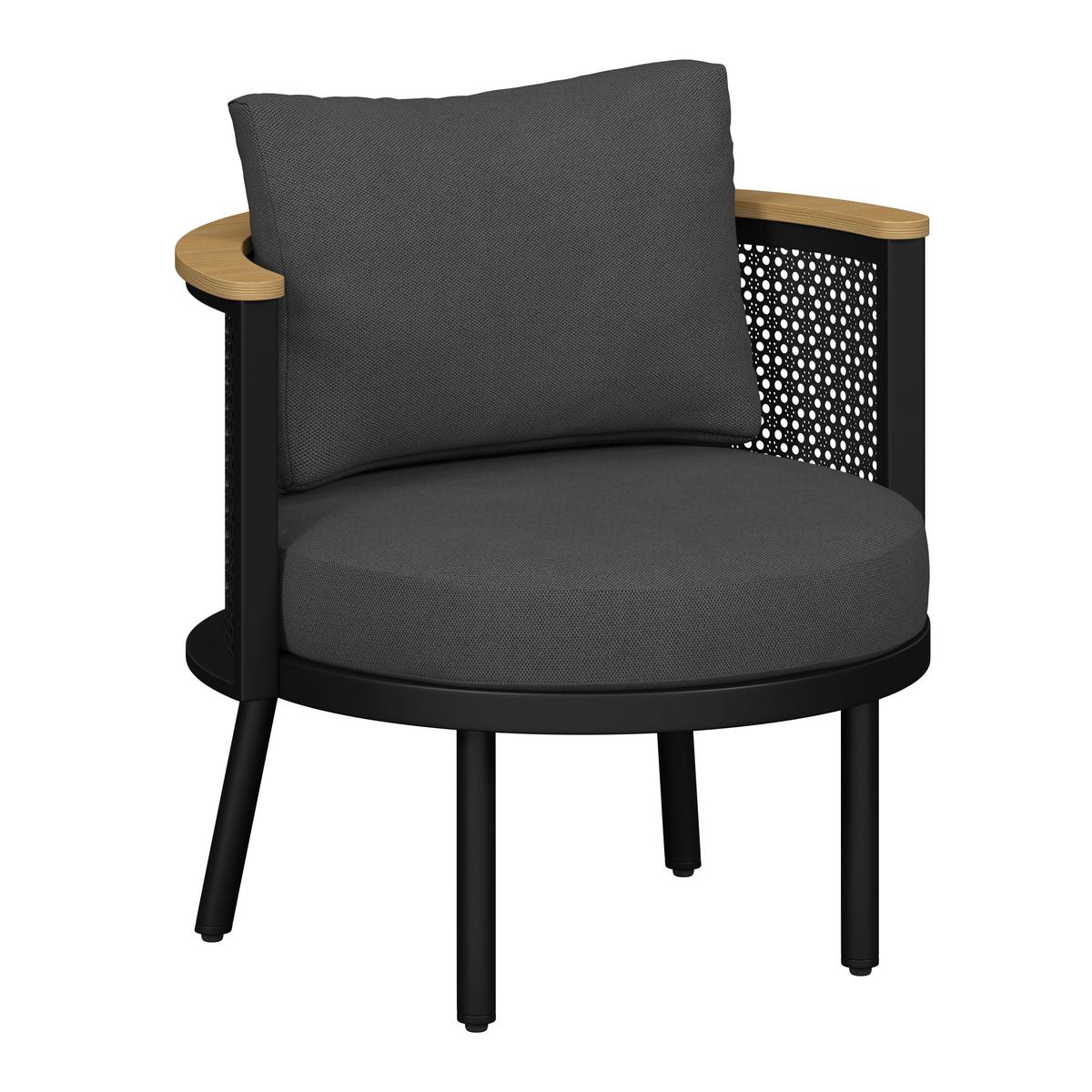 JEDÁLENSKÁ TERASOVÁ SÚPRAVA LISSA - čierna/farba hrušky, Modern, kov/textil - Bessagi Garden