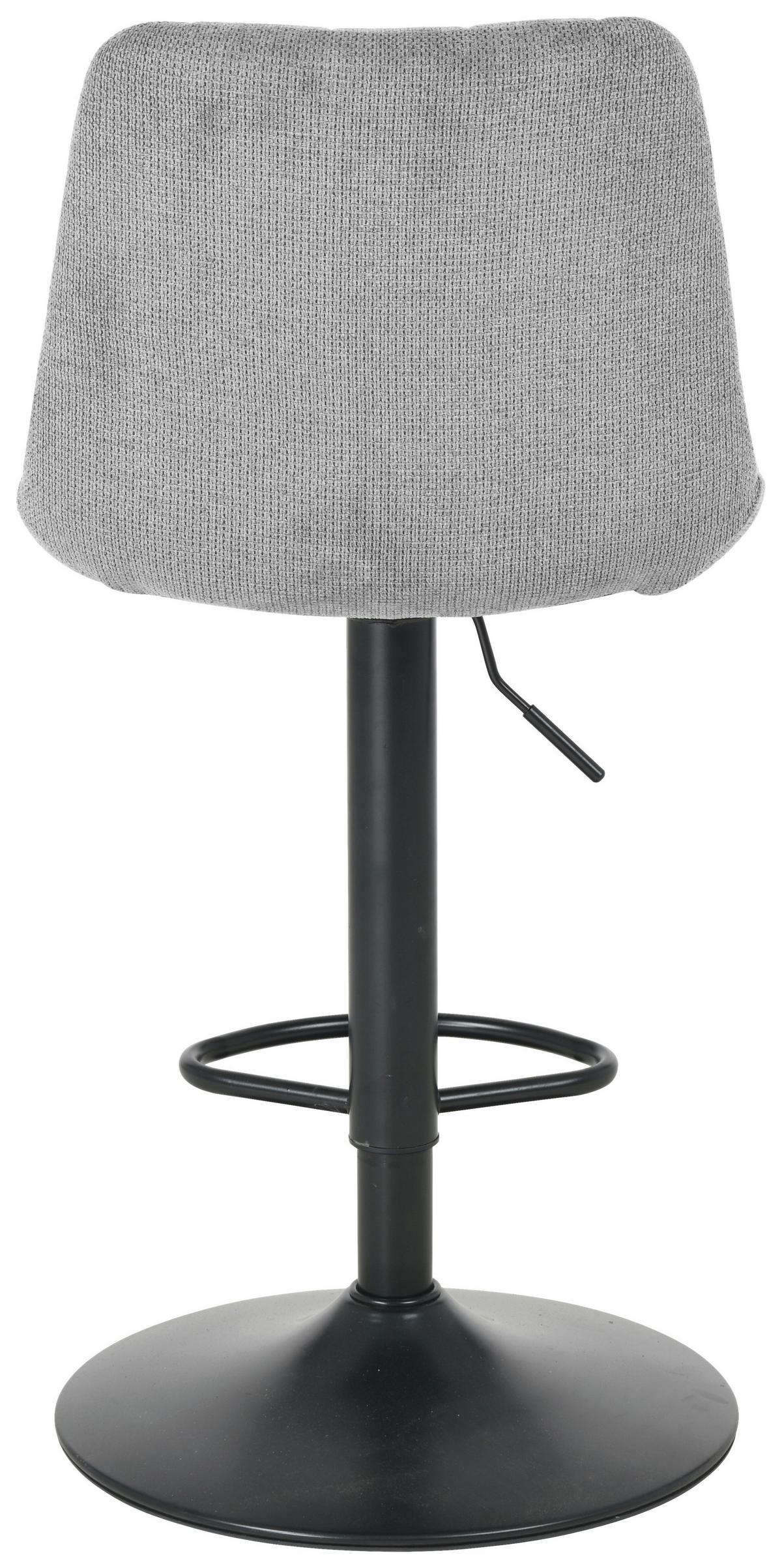 Barová stolička výškovo nastaviteľná - čierna/sivá, Modern, kov/drevo (46/94-114/55cm) - Mömax