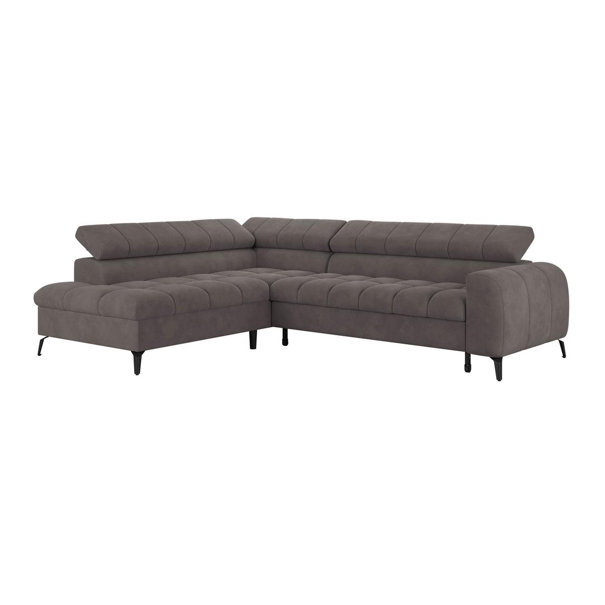 Ecksofa Volf Links New Graphitfarben, S: 203x261 Cm - Dunkelgrau/Schwarz, Trend, Kunststoff/Textil (203/261cm)