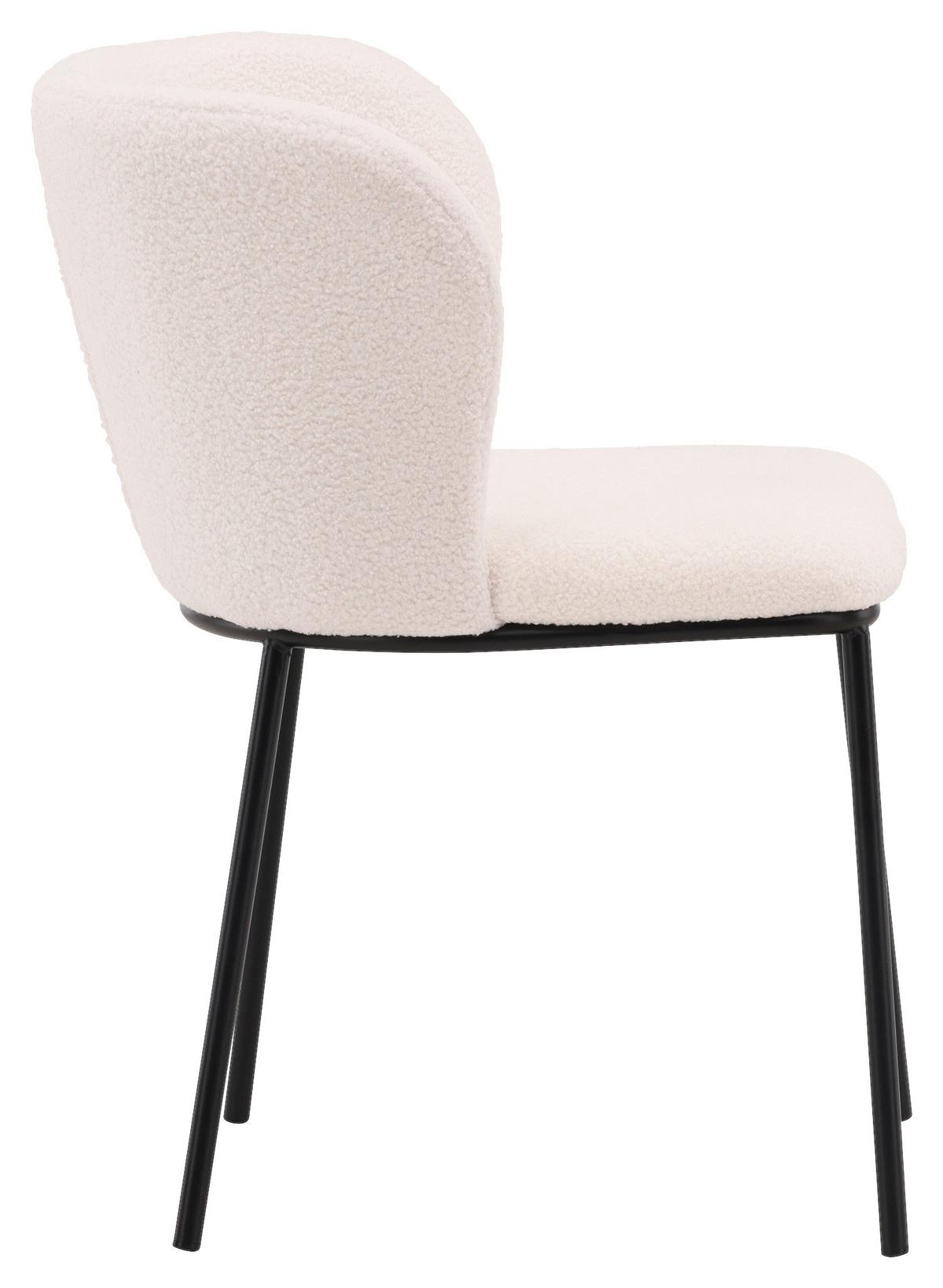 Stuhl-set Edina - Schwarz/Weiß, Design, Textil/Metall (56/55/76cm) - Livetastic