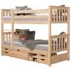 Etagenbett Sammy Kiefer Massiv 90 Cm M. Bettkasten + Leiter - Naturfarben, MODERN, Holz (90/200cm) - MID.YOU