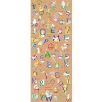 Vliestapete Animals A-Z Panel - Rosa, Basics (100/250cm) - Komar
