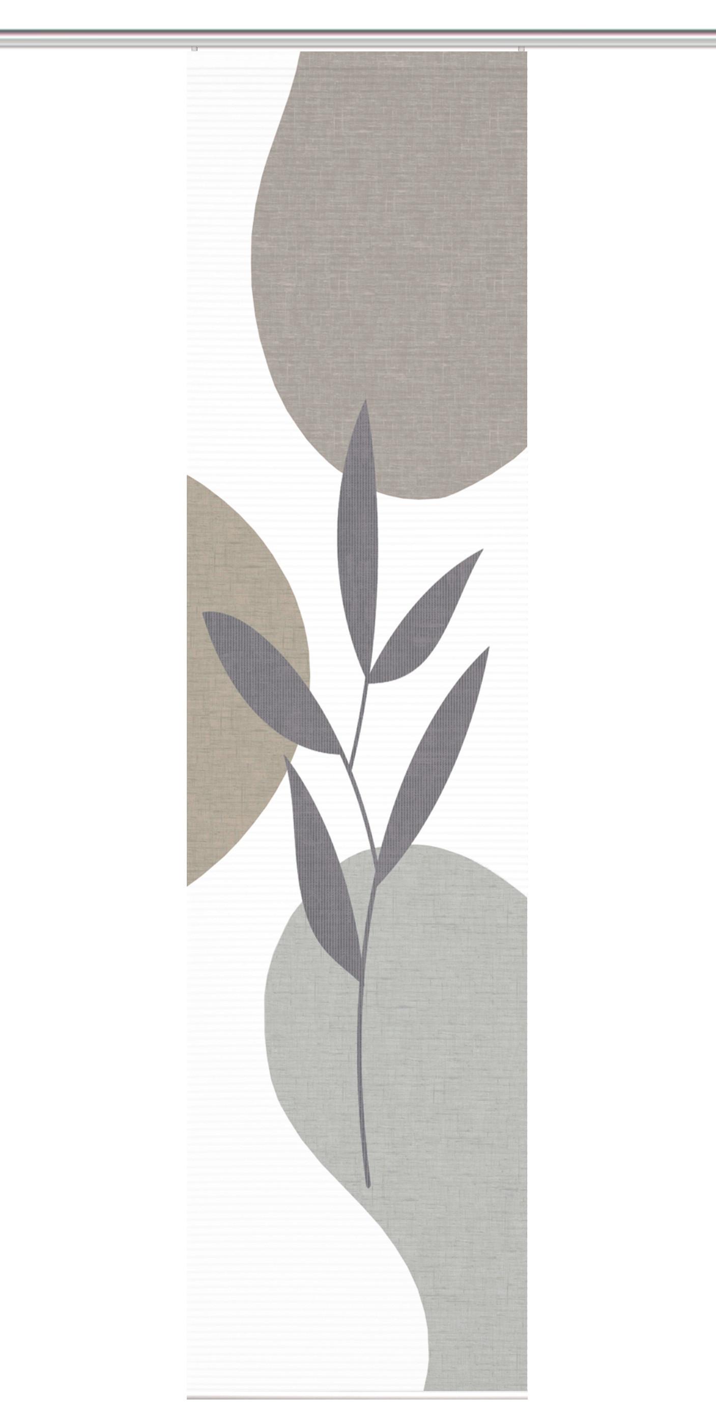 PANELOVÝ ZÁVĚS FRONDA - bílá/šedohnědá, Natur, textil (60/245cm)
