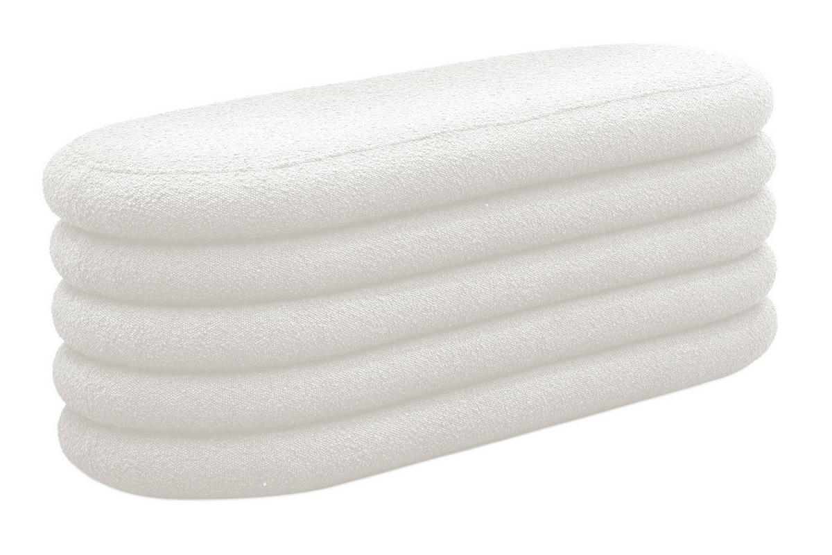 Bettbank Bouclé, Weiß B: 108 Cm - Weiß, MODERN, Textil (108/42/45cm) - Livetastic