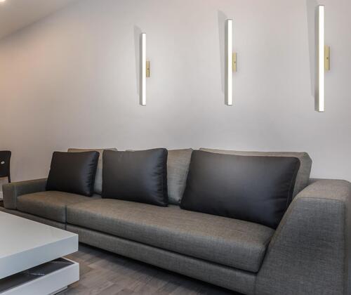 LED-Wandleuchte, Rechteckig, Warmweiß - Chromfarben/Alufarben, Design, Kunststoff/Metall (45/7/5cm) - Näve