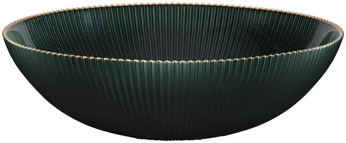 Tál Filipa - sötétzöld/aranyszínű, Design, Üveg (24,8cm) - Luca Bessoni