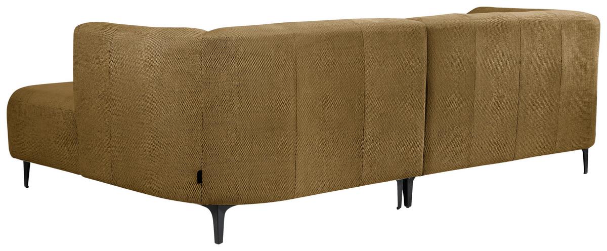 Ecksofa Lou Goldfarben/schwarz, 247 Cm - Goldfarben/Schwarz, Design, Textil (247/158cm) - MID.YOU