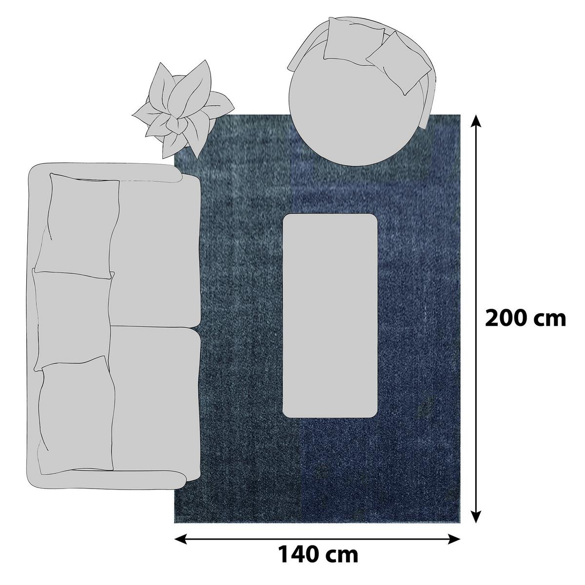 Hochflor Teppich Grau Ata 140x200 cm - Grau, KONVENTIONELL, Textil (140/200cm) - Novel
