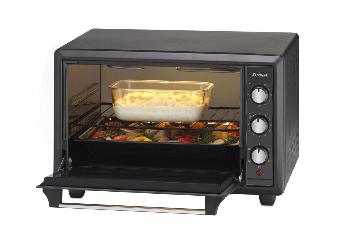 Mini-Backofen Forno Gusto Schwarz 1500 W inkl. Backrost - Schwarz, Basics, Metall (50/30/30cm) - Trisa Electronics