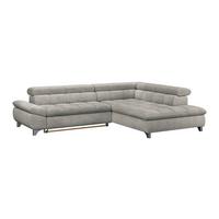 Rohová sedačka GEMINI S, pravá, sivohnedá žen. MIRACLE - chrómová/taupe, Konventionell, kov/textil (312/234cm)